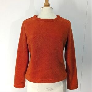 Tsunami Orange Teddy Fleece Pull Over Sweatshirt sz medium